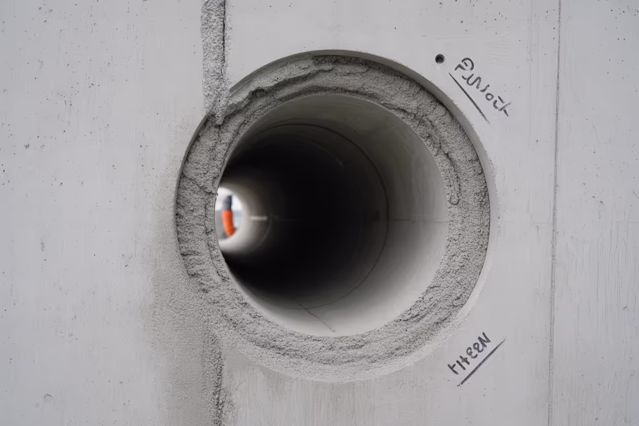 Präzise Kernbohrung durch eine Betonwand für die Leitungsverlegung in Hamburg-Wandsbek